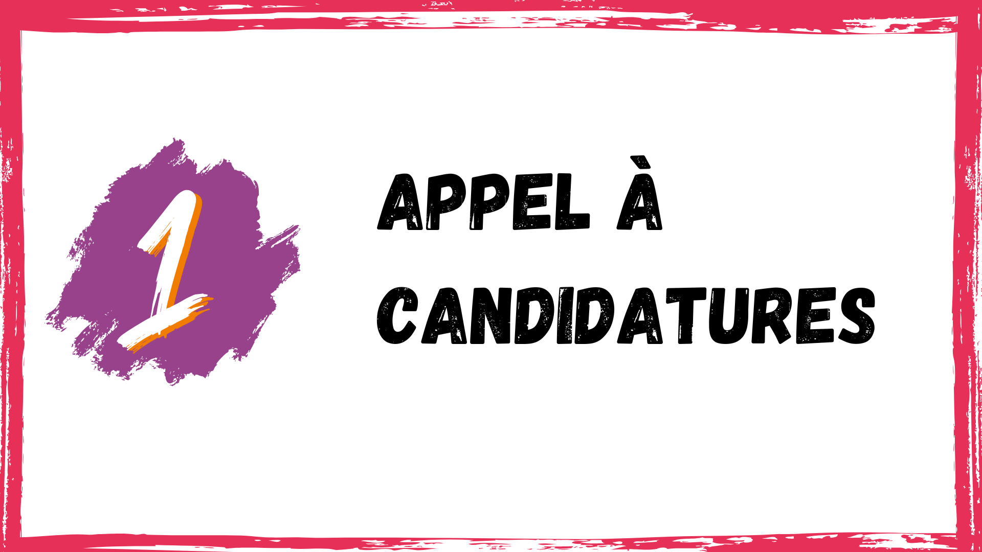 1- Appel à candidatures